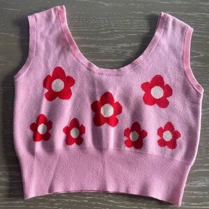 Bailey Rose Pink Floral Crop Tank
